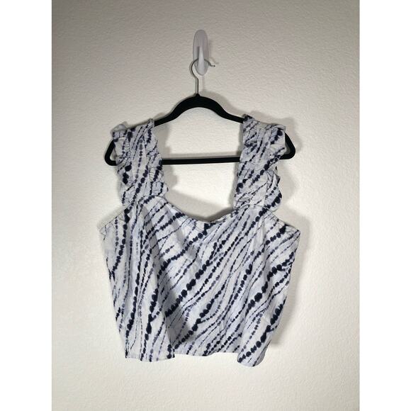 INC International Concepts Earth Collection Tie Die Ruffle Cropped Tank - XXL - Picture 2 of 4